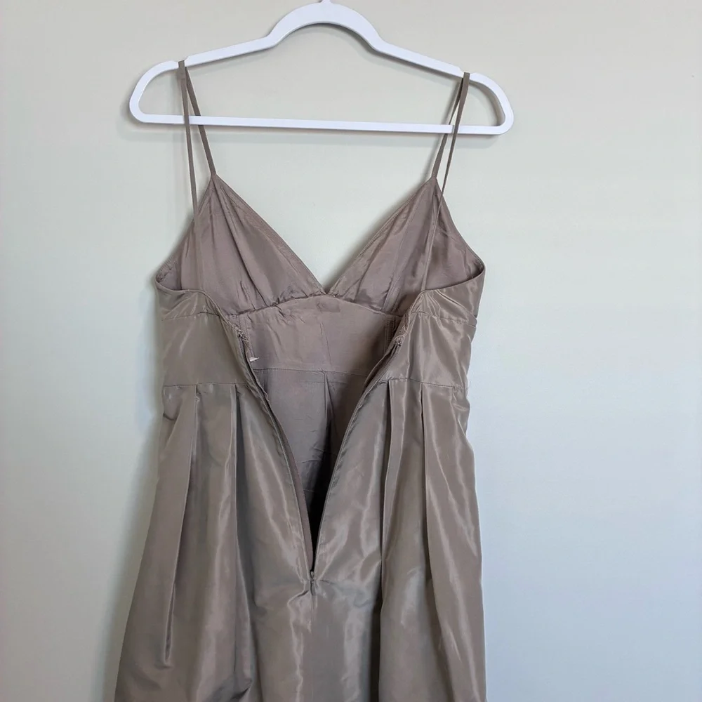 J. Crew - Silk Taffetta Taupe Cocktail Dress - 6